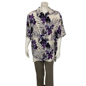 Tommy Bahama Men’s Purple Floral Hawaiian Shirt